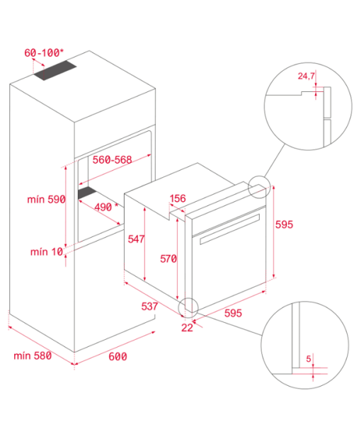 FORNO ENCASTRAR TEKA - HSB6466 AIRFRY SS FORNO ENCASTRAR TEKA - HSB6466 AIRFRY SS