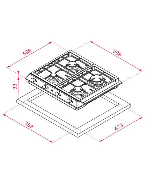 PLACA ENCASTRAR TEKA - EX 60.1 4G AI AL CI BTN PLACA ENCASTRAR TEKA - EX 60.1 4G AI AL CI BTN
