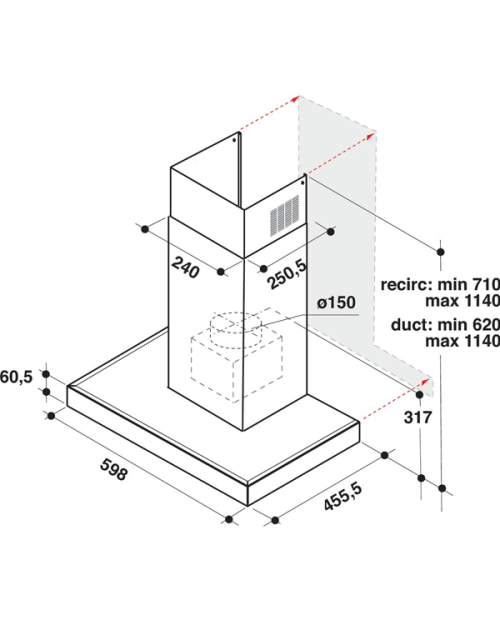 CHAMINÉ WHIRLPOOL - WHBS 62F LT K/1 CHAMINÉ WHIRLPOOL - WHBS 62F LT K/1