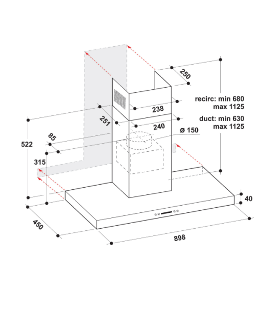 CHAMINÉ WHIRLPOOL - WHBS 93F LE X CHAMINÉ WHIRLPOOL - WHBS 93F LE X
