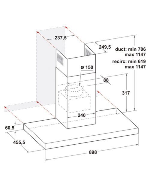 CHAMINÉ WHIRLPOOL - WHBS C92F LT X CHAMINÉ WHIRLPOOL - WHBS C92F LT X