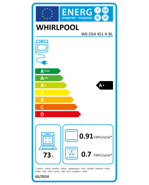 FORNO WHIRLPOOL - W6 OS4 4S1 H BL FORNO WHIRLPOOL - W6 OS4 4S1 H BL