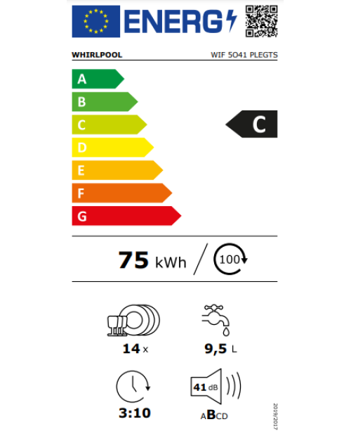 MÁQUINA DE LAVAR LOUÇA WHIRLPOOL - WIF 5O41 PLEGTS MÁQUINA DE LAVAR LOUÇA WHIRLPOOL - WIF 5O41 PLEGTS