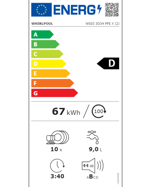 MÁQUINA DE LAVAR LOUÇA WHIRLPOOL - WSIO 3O34 PFE X MÁQUINA DE LAVAR LOUÇA WHIRLPOOL - WSIO 3O34 PFE X