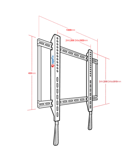 SUPORTE PLASMA/LCD/TFT 60>100 NAPOFIX  - 262 PRETO SUPORTE PLASMA/LCD/TFT 60>100 NAPOFIX  - 262 PRETO