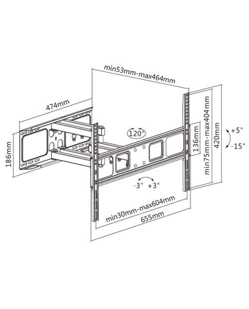 SUPORTE PLASMA/LCD/TFT 37-70 NAPOFIX - 275 PRETO SUPORTE PLASMA/LCD/TFT 37-70 NAPOFIX - 275 PRETO