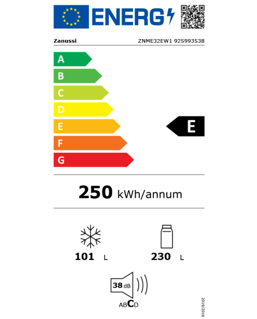 COMBINADO ZANUSSI - ZNME32EW1 COMBINADO ZANUSSI - ZNME32EW1