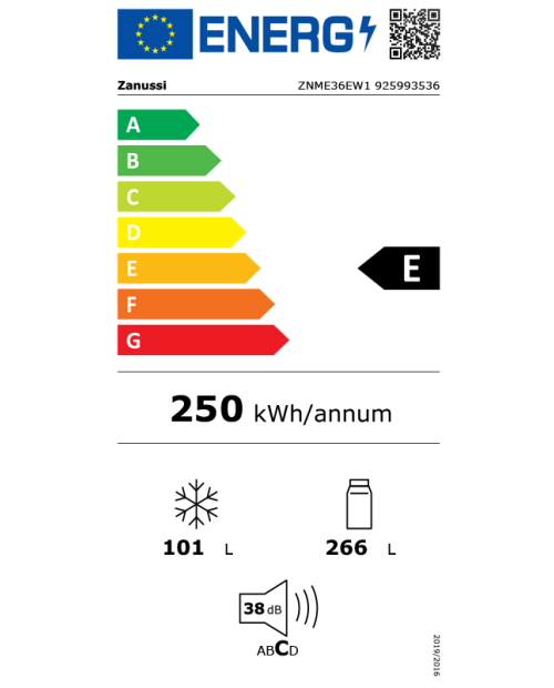 COMBINADO ZANUSSI - ZNME36EW1 COMBINADO ZANUSSI - ZNME36EW1
