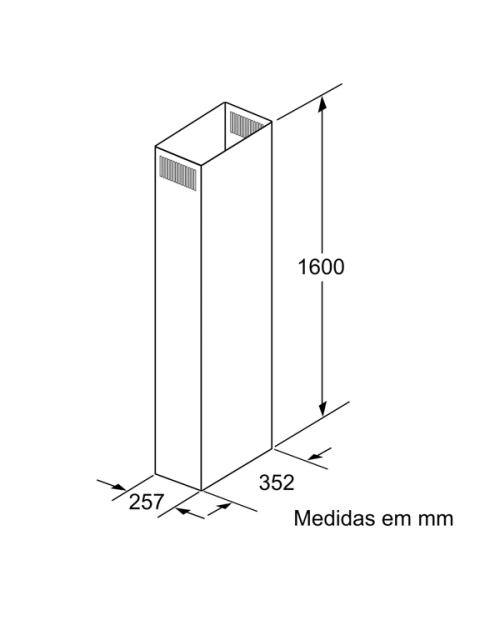 EXTENSÃO DE CONDUTA 1600MM BOSCH - DHZ1256 - EXTENSÃO DE CONDUTA 1600MM BOSCH - DHZ1256 -