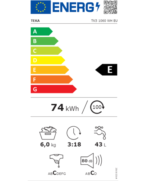 MÁQUINA DE LAVAR ROUPA TEKA - TK5 1060 WH EU MÁQUINA DE LAVAR ROUPA TEKA - TK5 1060 WH EU