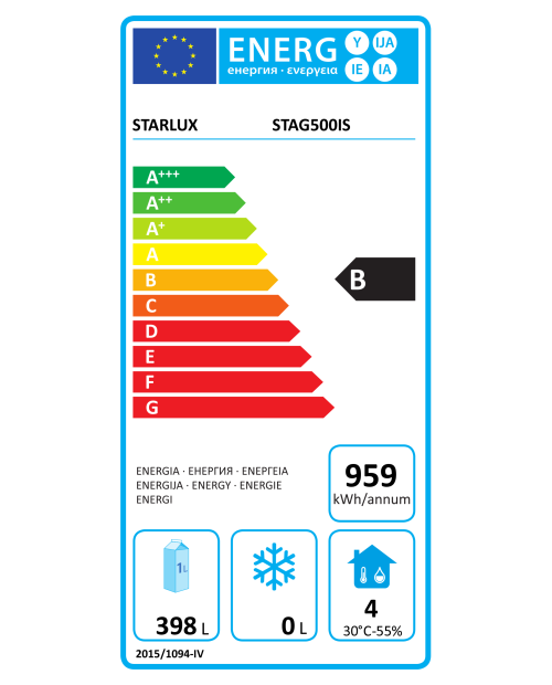 ARREFECEDOR HORIZONTAL GARRAFAS STARLUX - STAG500IS