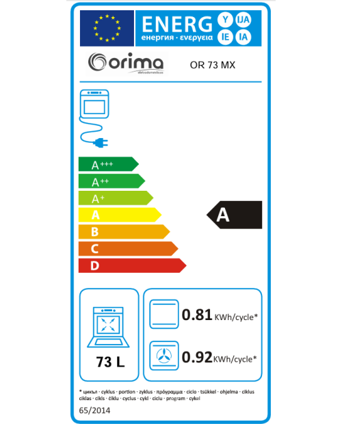 FORNO ORIMA OR-73-MX FORNO ORIMA OR-73-MX