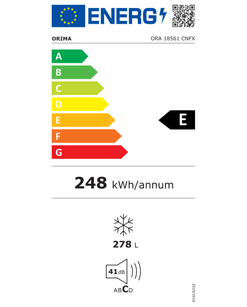 CONGELADOR VERTICAL ORIMA ORA-18561-CNFX CONGELADOR VERTICAL ORIMA ORA-18561-CNFX