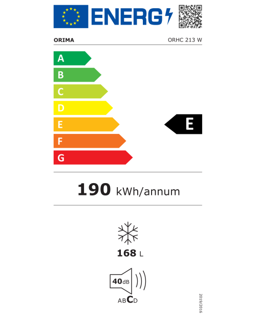 CONGELADOR VERTICAL ORIMA ORHC-213-W CONGELADOR VERTICAL ORIMA ORHC-213-W