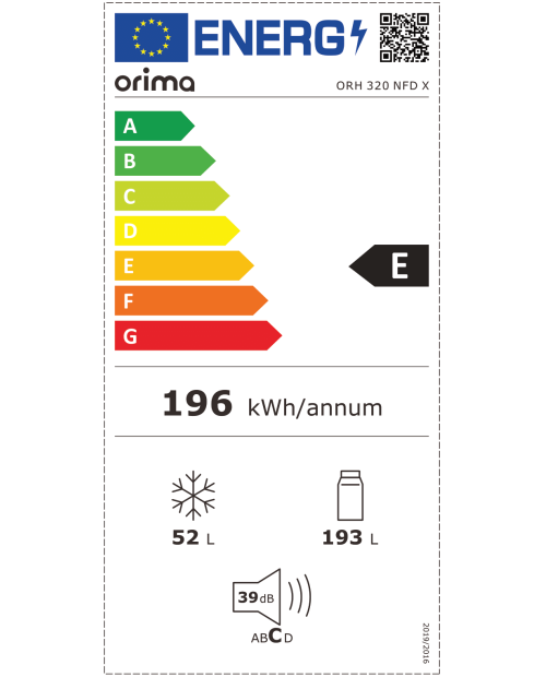 FRIGORIFICO ORIMA ORH320NFDX FRIGORIFICO ORIMA ORH320NFDX