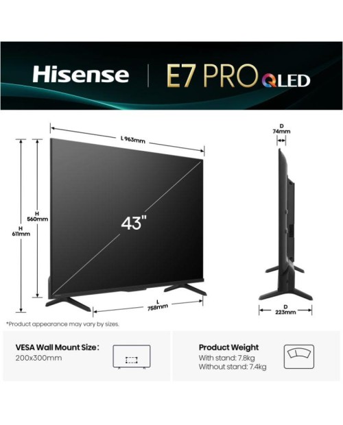 LED HISENSE 43-E-7-Q PRO LED HISENSE 43-E-7-Q PRO